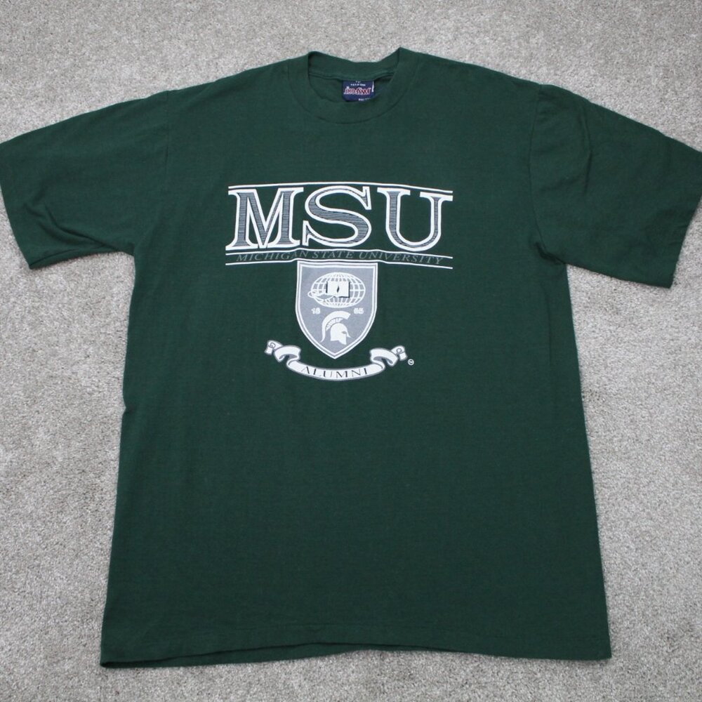 VTG Michigan State Alumni Shirt Mens Large Green‎ JANSPORT Single Stitch S/S